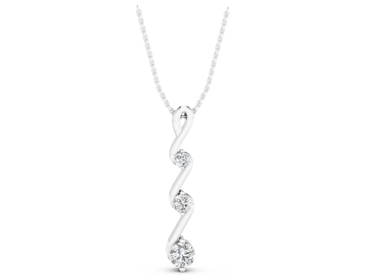 White gold Three-Stone Round Brilliant Prong Set Pendant_1