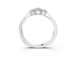 White gold Three-Stone Round Cut Diamond Channel Set Band with Prong Setting_3