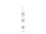 White gold Three-Stone Round Diamond Bar Pendant with Channel Setting