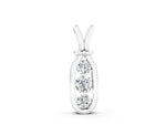 White gold Three-Stone Round Diamond Bezel Pendant