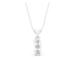 White gold Three-Stone Round Diamond Bezel Pendant_1