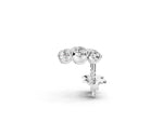 White gold Three-Stone Round Diamond Channel Band Prong-Set Earrings_1