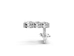 White gold Three-Stone Round Diamond Drop Earrings with Prong Setting on White Gold_2