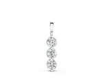 White gold Three-Stone Round Diamond Drop Pendant with Four-Prong Setting