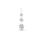 White gold Three-Stone Round Diamond Prong-Set Pendant