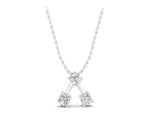 White gold Three-Stone Round Diamond Prong Set Pendant_1