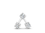 White gold Three-Stone Round Diamond Prong Set Pendant