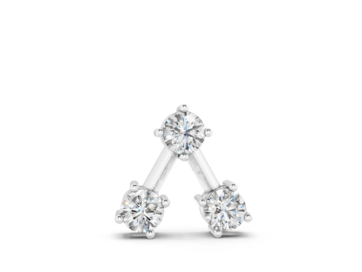 White gold Three-Stone Round Diamond Prong Set Pendant