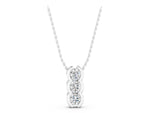 White gold Three Stone Round Diamond Shared Prong Pendant_1