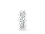 White gold Three Stone Round Diamond Shared Prong Pendant