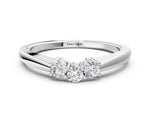 White gold Three-Stone Round Diamond Tension Set Solitaire Band with Prong Setting