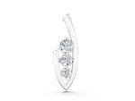 White gold Three-Stone Round Prong-Set Pendant