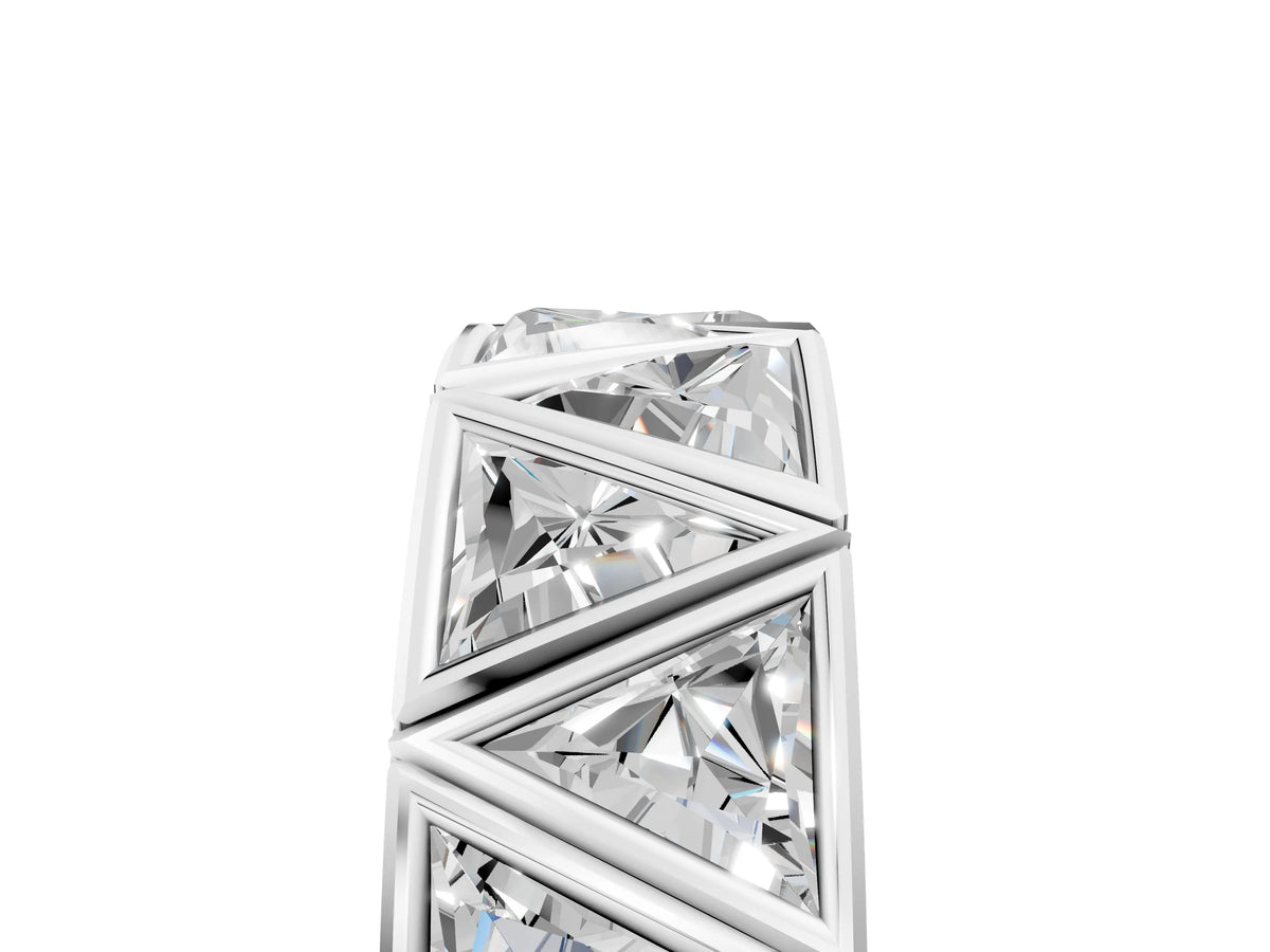White gold Triangle Diamond Geometric Mens Band_5