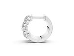 White gold Triple Round Diamond Huggie Earrings with Prong Setting_1