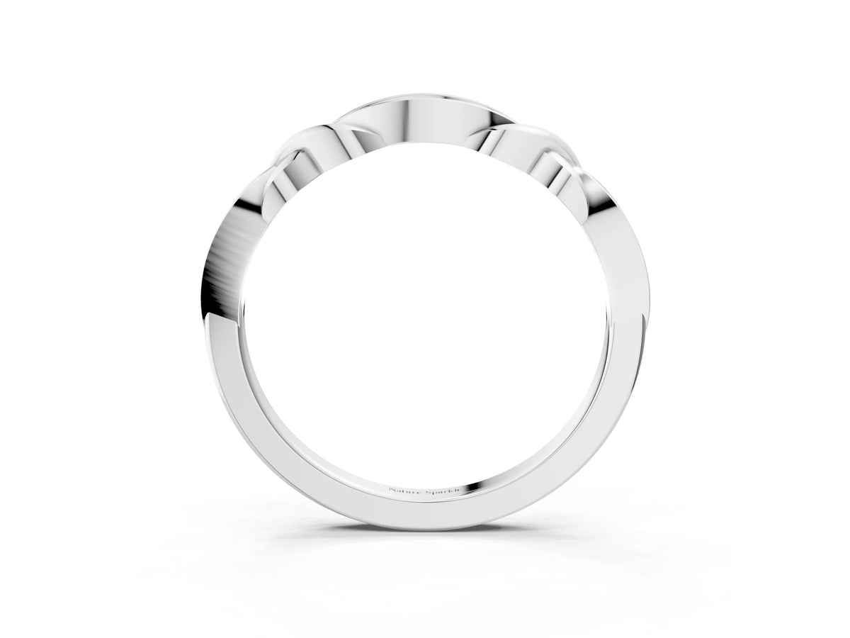 White gold Twisted Marquise Diamond Pavé Band with Shared Prong Setting_3