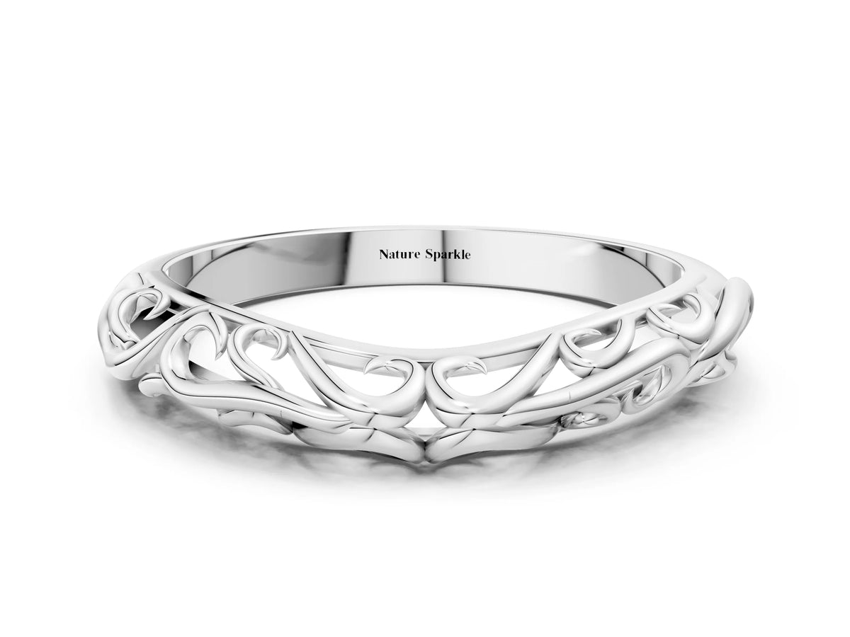 White gold Twisted Vine Filigree Band
