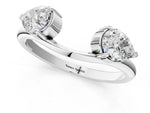 White gold Two-Stone Pear Diamond Bypass Ring with Prong Setting_1