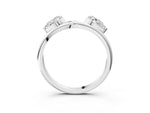 White gold Two-Stone Pear Diamond Bypass Ring with Prong Setting_3