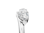 White gold Two-Stone Pear Diamond Bypass Ring with Prong Setting_5