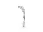 White gold V-Shaped Diamond Cluster Curved Band with Round Brilliant Cut Stones and Prong Setting_2