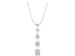 White gold Vertical Bar Pendant with Round Brilliant Diamonds in Prong Setting_1