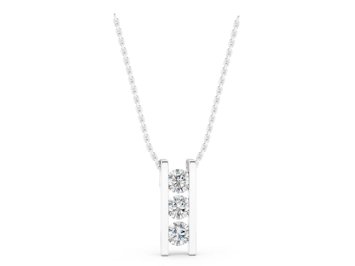White gold Vertical Channel-Set Round Diamond Bar Pendant_1