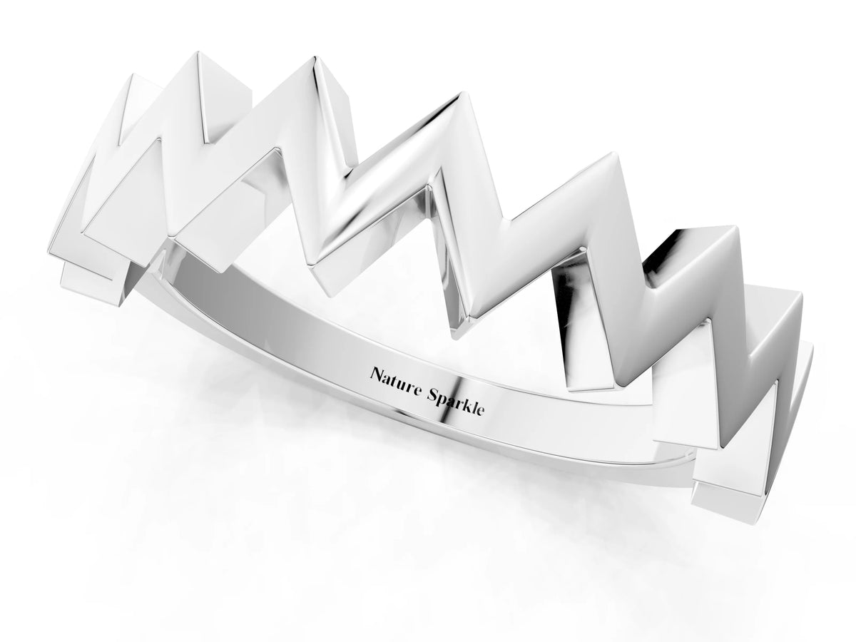 White gold Zigzag Chevron Band_1