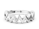 White gold Zigzag Chevron Band