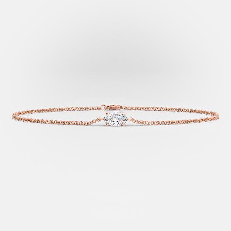 Oval Single Diamond Bracelet