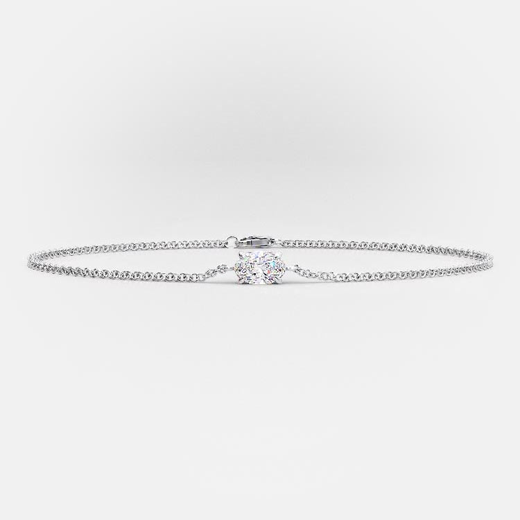 Oval Single Diamond Bracelet