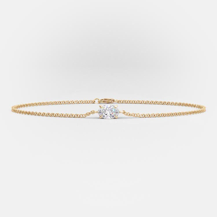 Oval Single Diamond Bracelet
