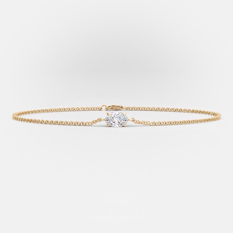 Oval Single Diamond Bracelet