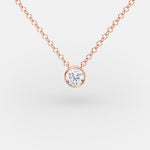 Bezel Round Diamond Necklace