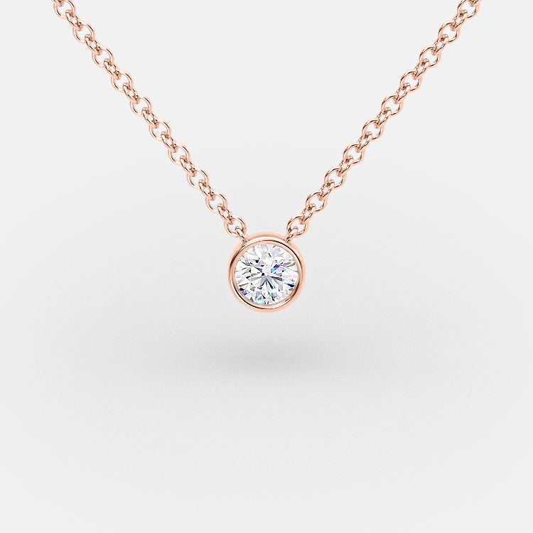 Bezel Round Diamond Necklace