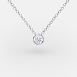 Bezel Round Diamond Necklace