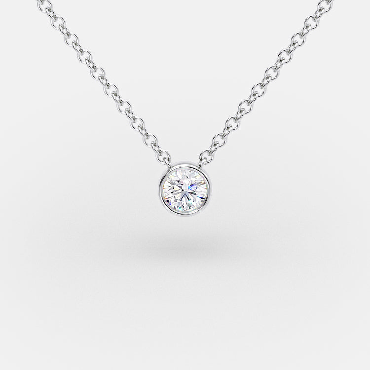 Bezel Round Diamond Necklace