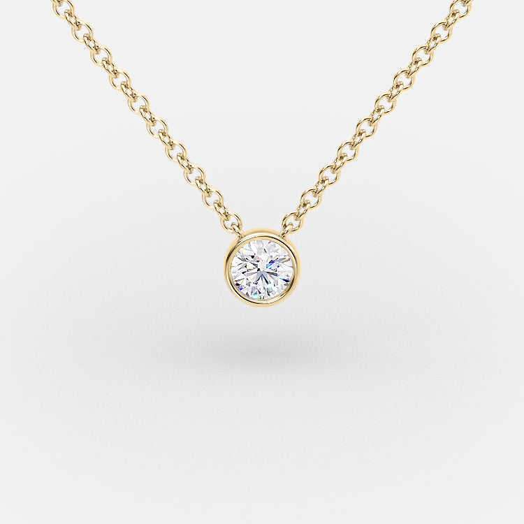 Bezel Round Diamond Necklace
