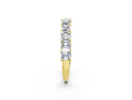 Yellow gold Asscher cut diamond Half Eternity Band with Shared Prong Setting_2