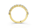 Yellow gold Asscher cut diamond Half Eternity Band with Shared Prong Setting_3