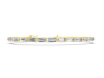 Yellow gold Baguette Cut Diamond Bar Set Tennis Bracelet