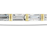 Yellow gold Baguette Cut Diamond Bar Set Tennis Bracelet_1