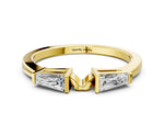 Yellow gold Baguette Diamond Open Band with Bar Prong Setting