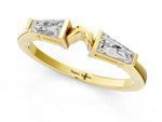 Yellow gold Baguette Diamond Open Band with Bar Prong Setting_1