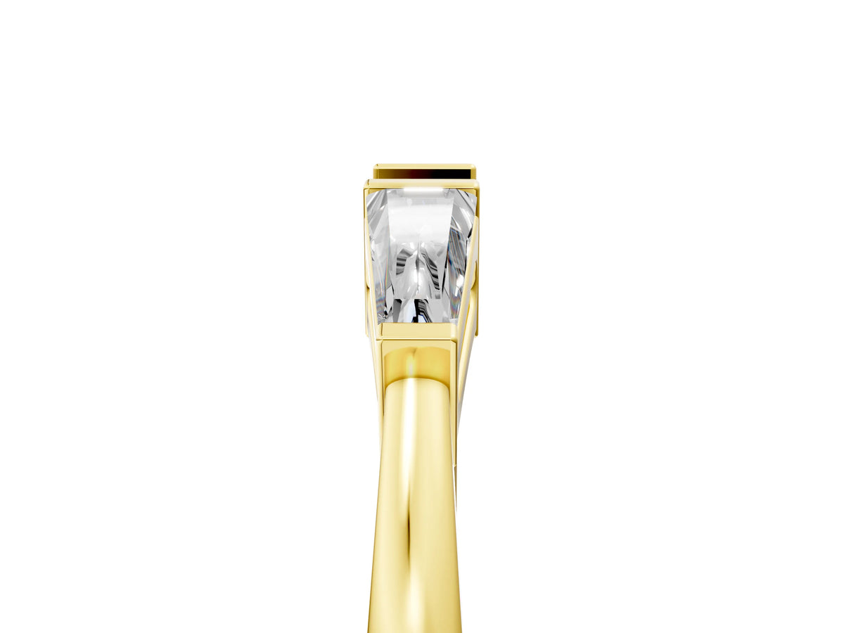 Yellow gold Baguette Diamond Open Band with Bar Prong Setting_5