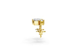 Yellow gold Baguette and Princess Diamond Mosaic Abstract Stud Earrings_2