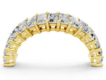 Yellow gold Baguette cut diamond Half Eternity Band with Shared Prong Setting