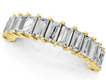 Yellow gold Baguette cut diamond Half Eternity Band with Shared Prong Setting_1