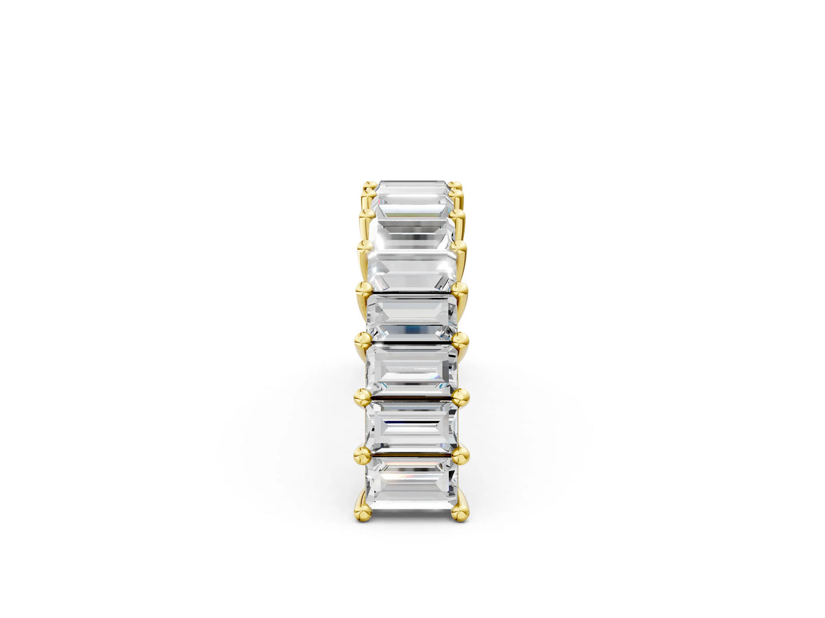 Yellow gold Baguette cut diamond Half Eternity Band with Shared Prong Setting_2