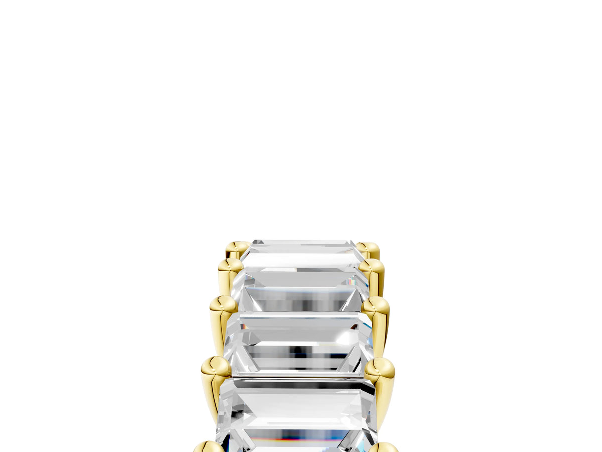 Yellow gold Baguette cut diamond Half Eternity Band with Shared Prong Setting_5