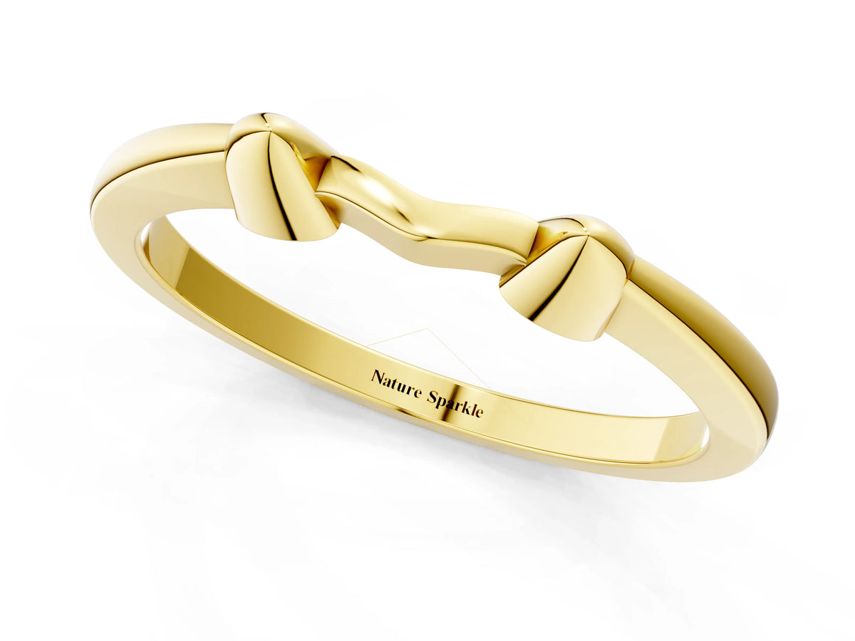 Yellow gold Bamboo-Inspired Plain Metal Band_1